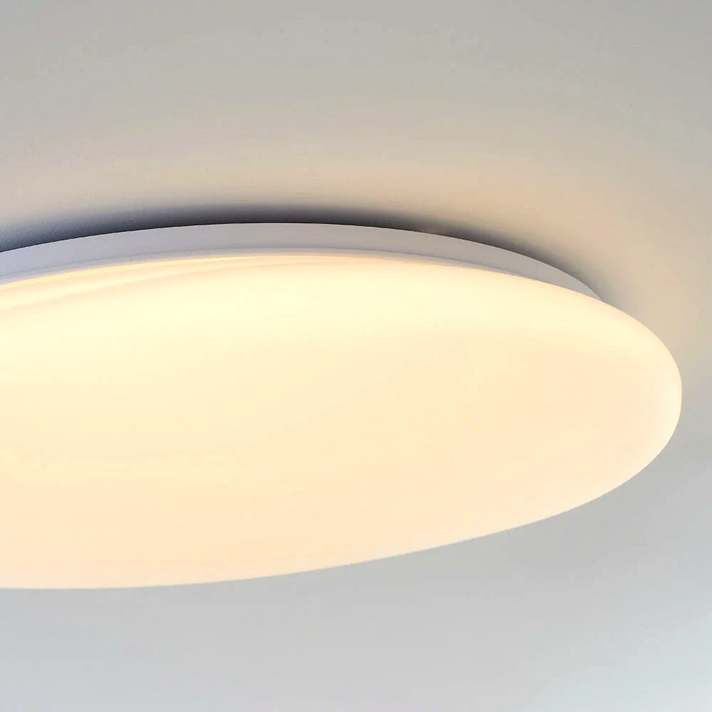 Plafonnier LED Galet Design Organique Blanc, Métal Moderne Apaisant