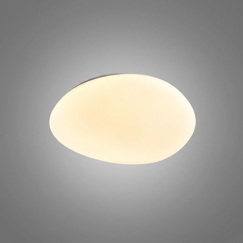 Plafonnier LED Galet Design Organique Blanc, Métal Moderne Apaisant