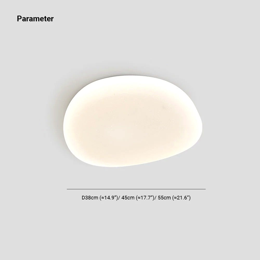 Plafonnier LED Galet Design Organique Blanc, Métal Moderne Apaisant