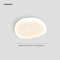 Plafonnier LED Galet Design Organique Blanc, Métal Moderne Apaisant