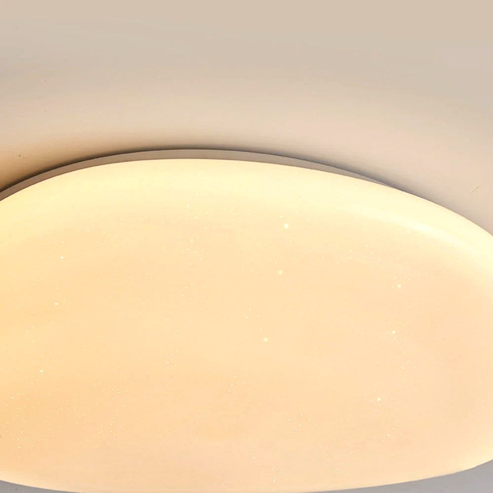 Plafonnier LED Galet Design Organique Blanc, Métal Moderne Apaisant