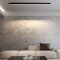 Plafonnier LED Linéaire Noir Minimaliste, Métal Profil Épuré Moderne