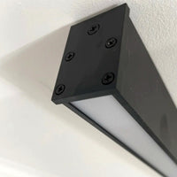 Plafonnier LED Linéaire Noir Minimaliste, Métal Profil Épuré Moderne