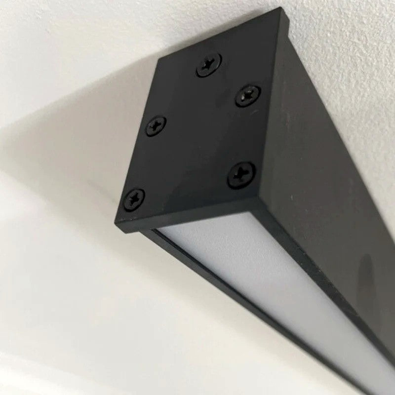 Plafonnier LED Linéaire Noir Minimaliste, Métal Profil Épuré Moderne