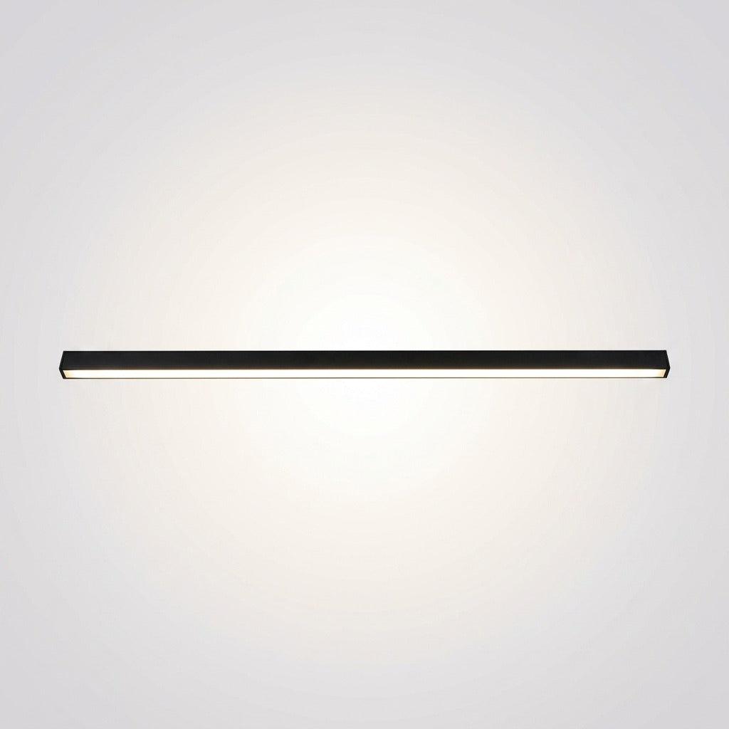 Plafonnier LED Linéaire Noir Minimaliste, Métal Profil Épuré Moderne