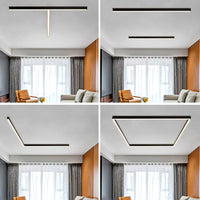Plafonnier LED Linéaire Noir Minimaliste, Métal Profil Épuré Moderne