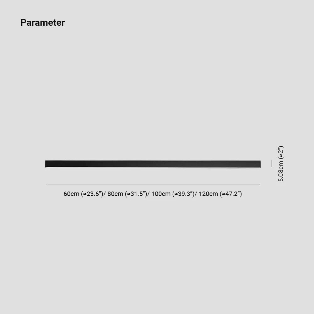 Plafonnier LED Linéaire Noir Minimaliste, Métal Profil Épuré Moderne