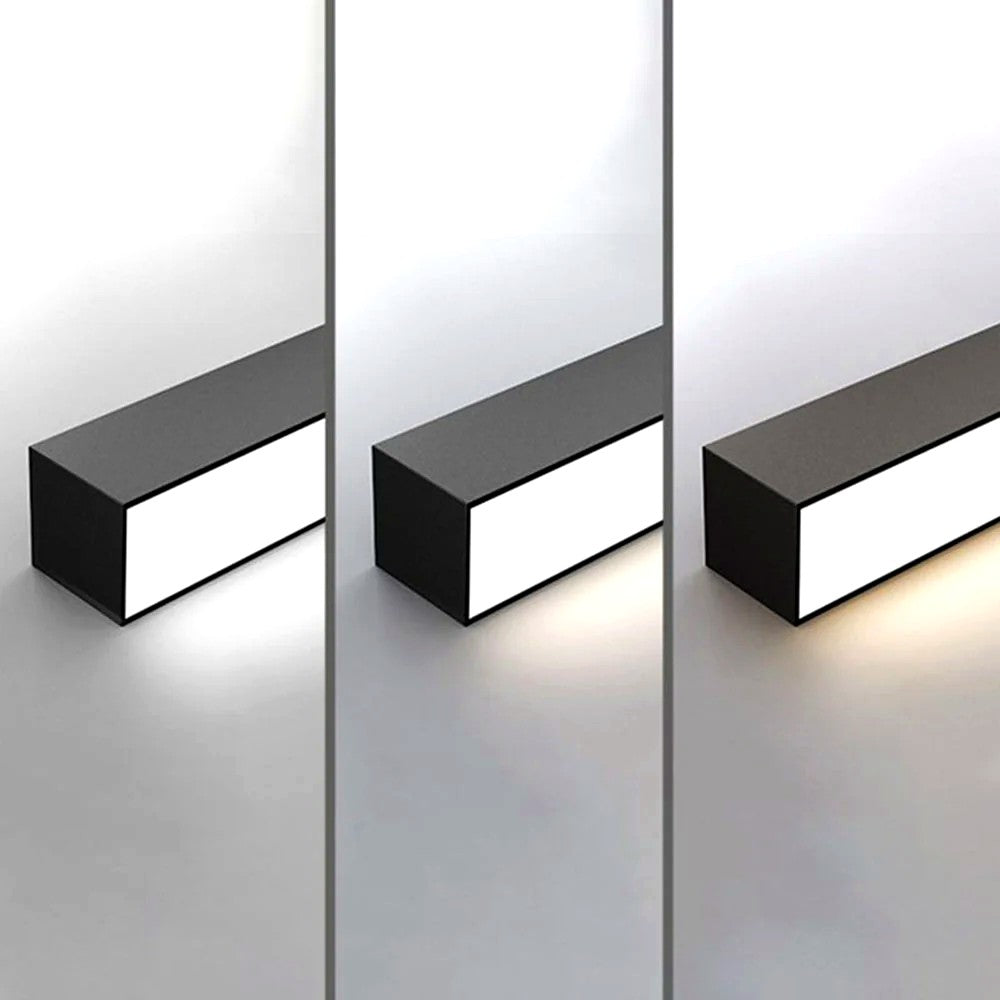 Plafonnier LED Linéaire Noir Minimaliste, Métal Profil Épuré Moderne