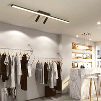 Plafonnier LED Linéaire Nordique Noir, Métal Profil Fin, Couloir
