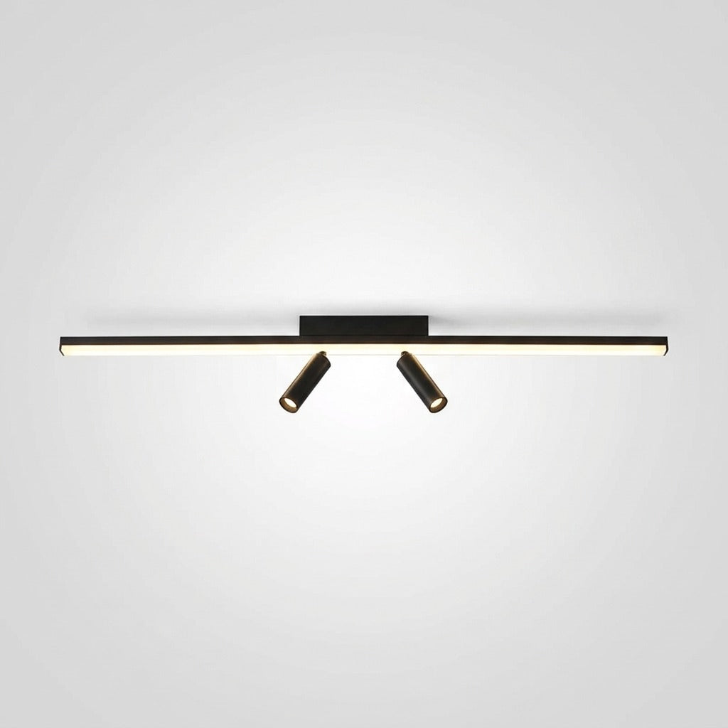 Plafonnier LED Linéaire Nordique Noir, Métal Profil Fin, Couloir