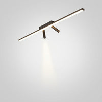 Plafonnier LED Linéaire Nordique Noir, Métal Profil Fin, Couloir