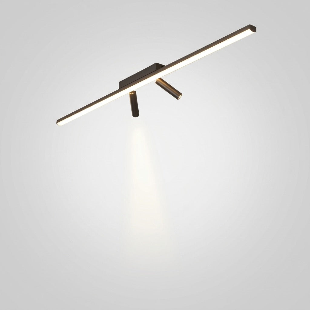 Plafonnier LED Linéaire Nordique Noir, Métal Profil Fin, Couloir