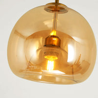 Plafonnier ou Suspension Boule Verre, Corps Cuivre Pur, Design