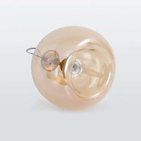 Plafonnier ou Suspension Boule Verre, Corps Cuivre Pur, Design