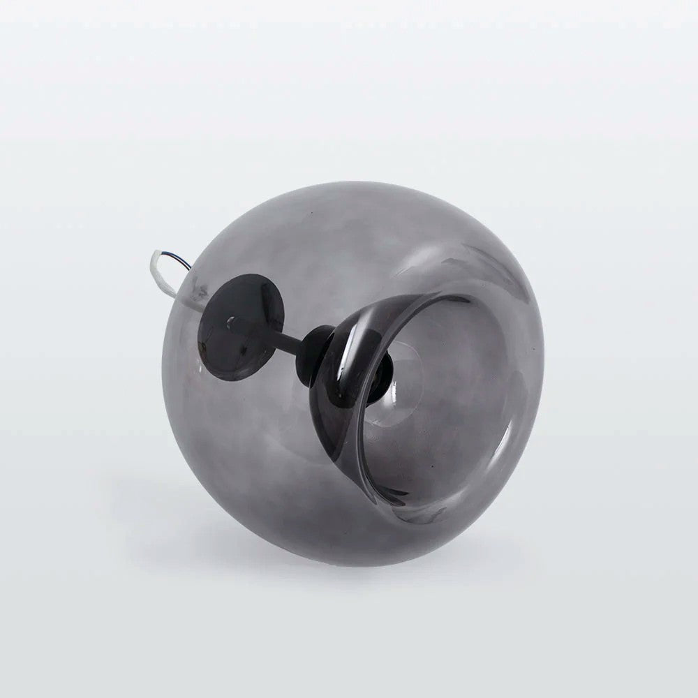 Plafonnier ou Suspension Boule Verre, Corps Cuivre Pur, Design