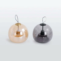 Plafonnier ou Suspension Boule Verre, Corps Cuivre Pur, Design