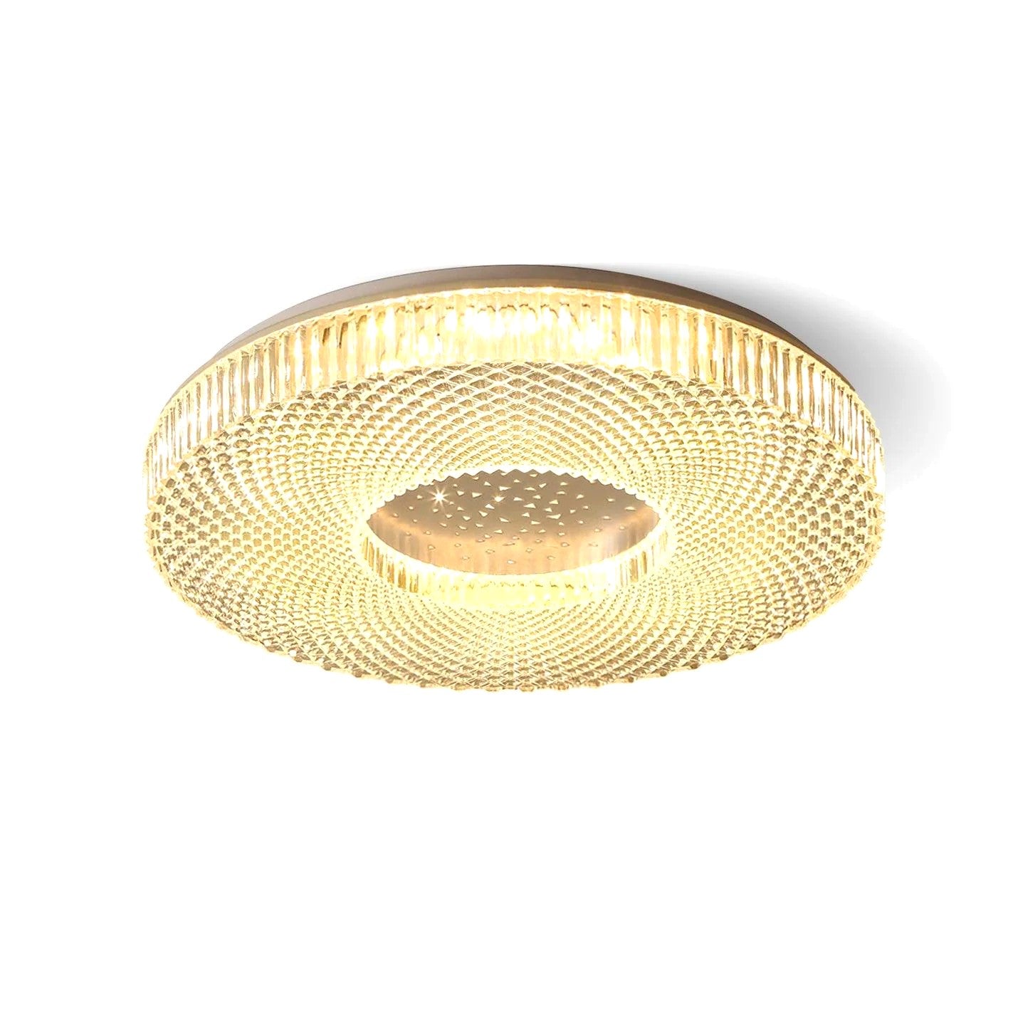 Plafonnier Rond Acrylique de Luxe, LED Intégrée, Monture Métal