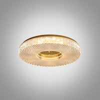Plafonnier Rond Acrylique de Luxe, LED Intégrée, Monture Métal