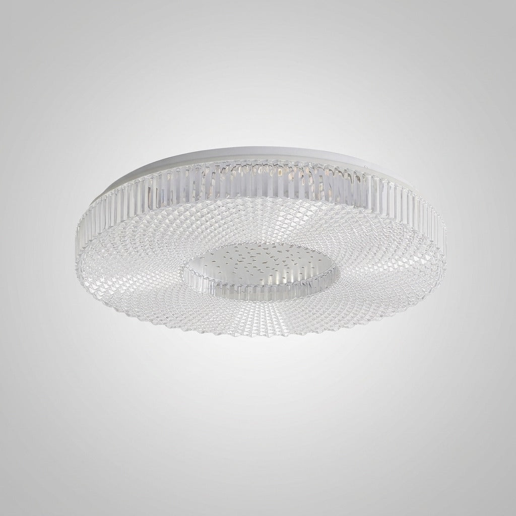 Plafonnier Rond Acrylique de Luxe, LED Intégrée, Monture Métal