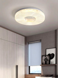 Plafonnier Rond Acrylique de Luxe, LED Intégrée, Monture Métal