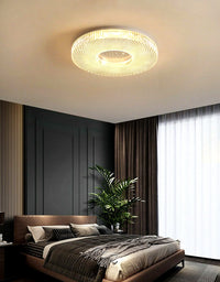 Plafonnier Rond Acrylique de Luxe, LED Intégrée, Monture Métal