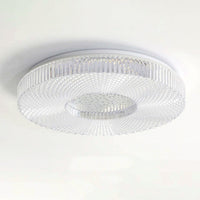 Plafonnier Rond Acrylique de Luxe, LED Intégrée, Monture Métal