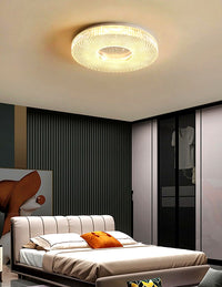 Plafonnier Rond Acrylique de Luxe, LED Intégrée, Monture Métal