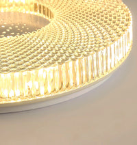 Plafonnier Rond Acrylique de Luxe, LED Intégrée, Monture Métal