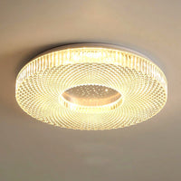 Plafonnier Rond Acrylique de Luxe, LED Intégrée, Monture Métal