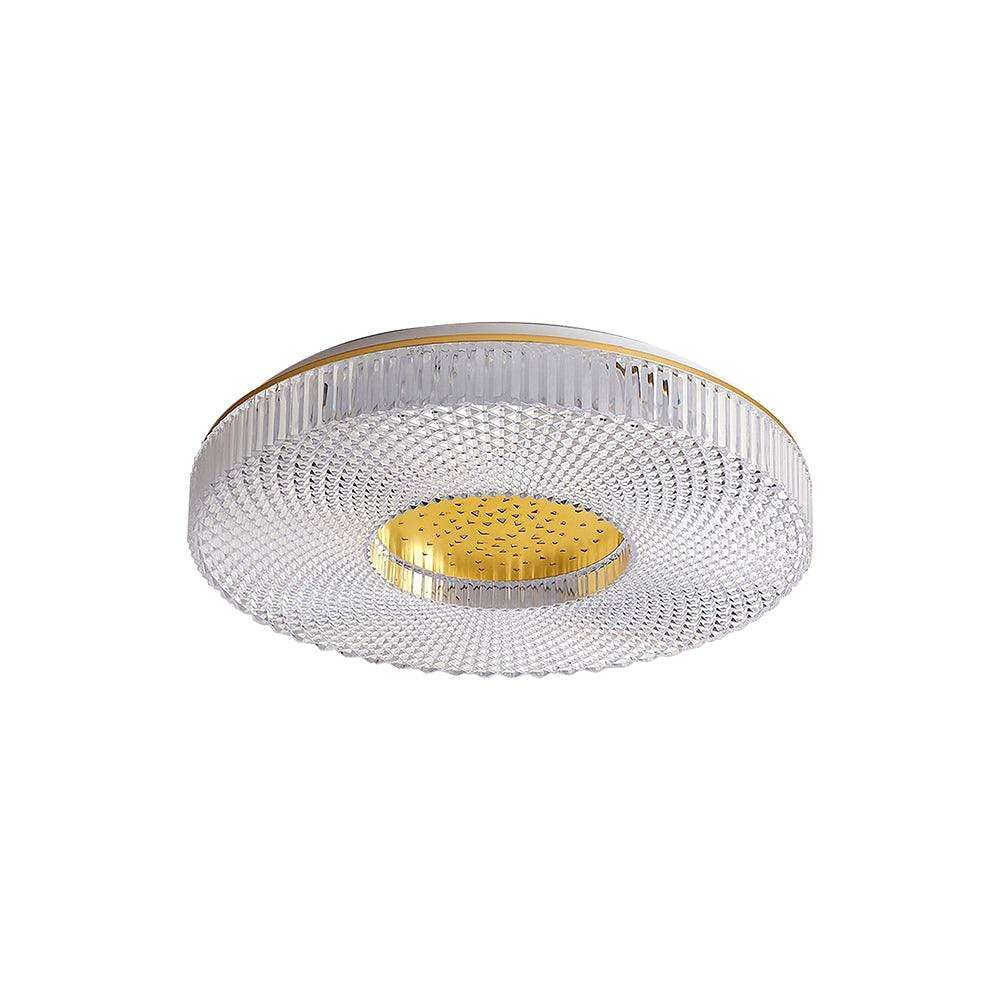 Plafonnier Rond Acrylique de Luxe, LED Intégrée, Monture Métal