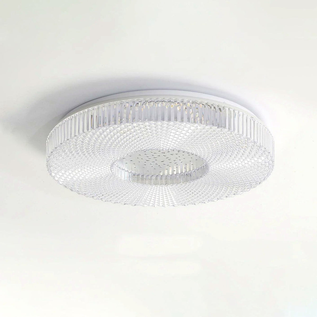 Plafonnier Rond Acrylique de Luxe, LED Intégrée, Monture Métal