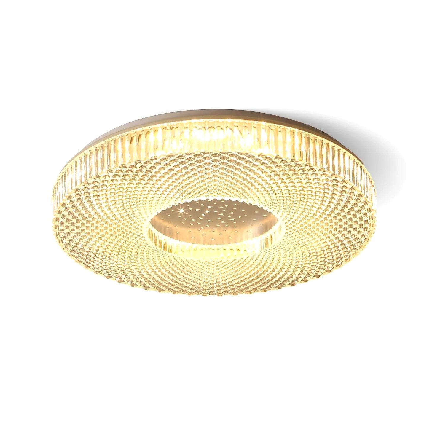 Plafonnier Rond Acrylique de Luxe, LED Intégrée, Monture Métal