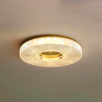 Plafonnier Rond Acrylique de Luxe, LED Intégrée, Monture Métal