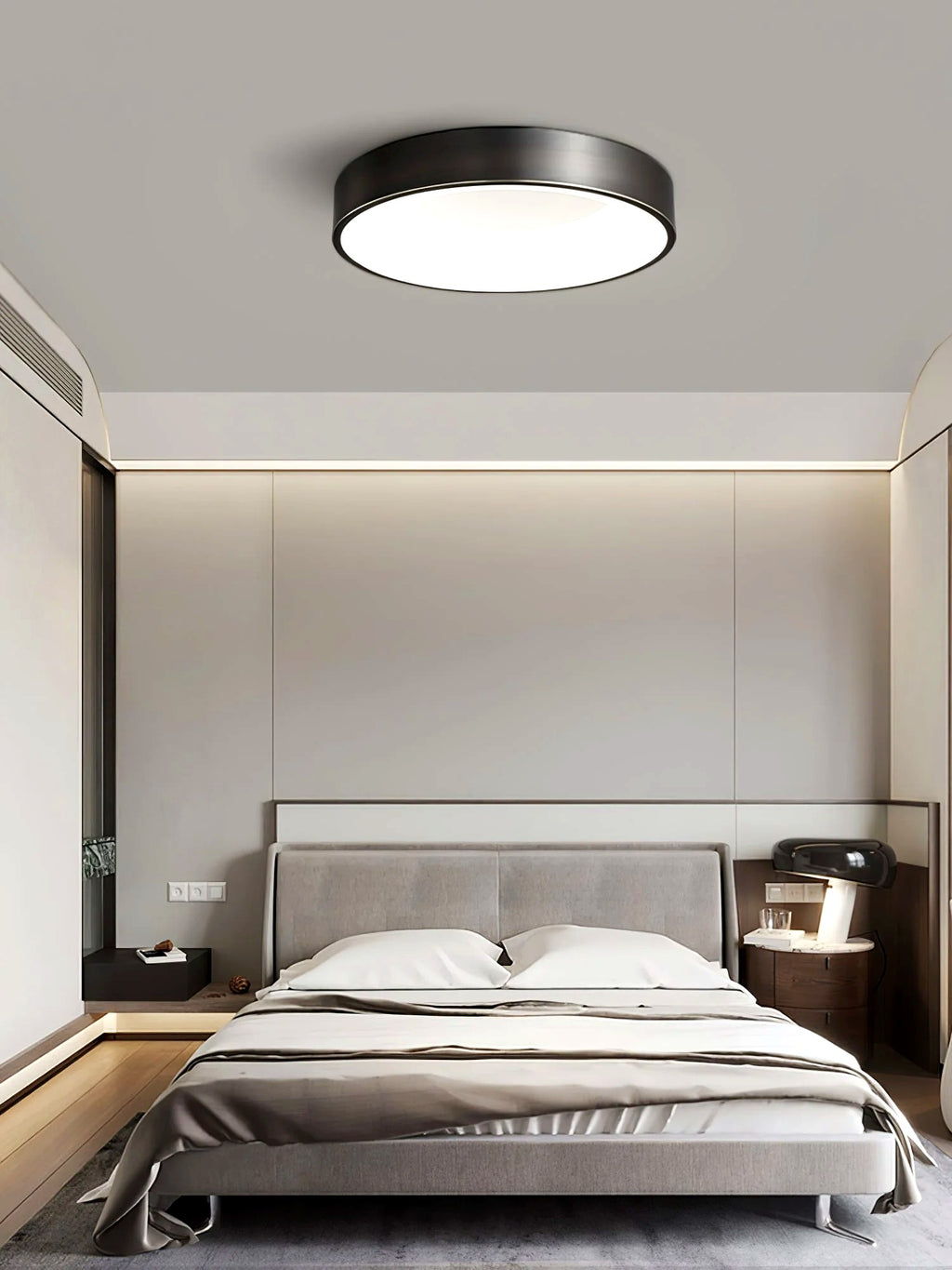 Plafonnier Ultra-Plat Rond Minimaliste, LED Intégrée Diffuseur