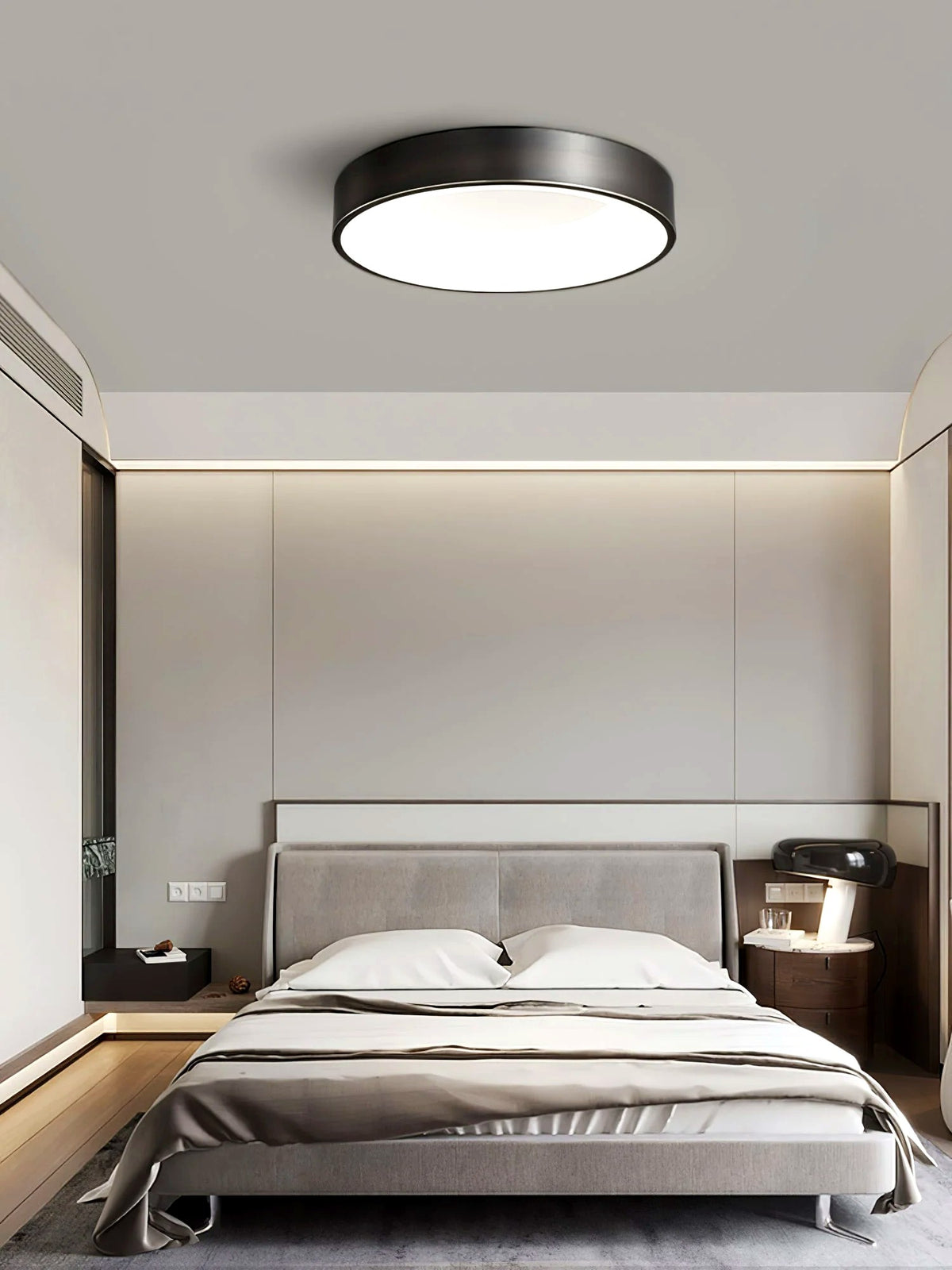 Plafonnier Ultra-Plat Rond Minimaliste, LED Intégrée Diffuseur