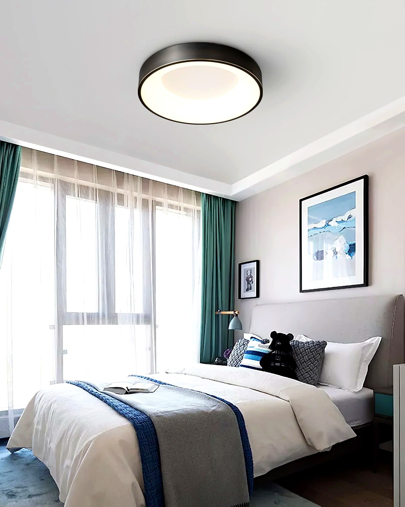 Plafonnier Ultra-Plat Rond Minimaliste, LED Intégrée Diffuseur