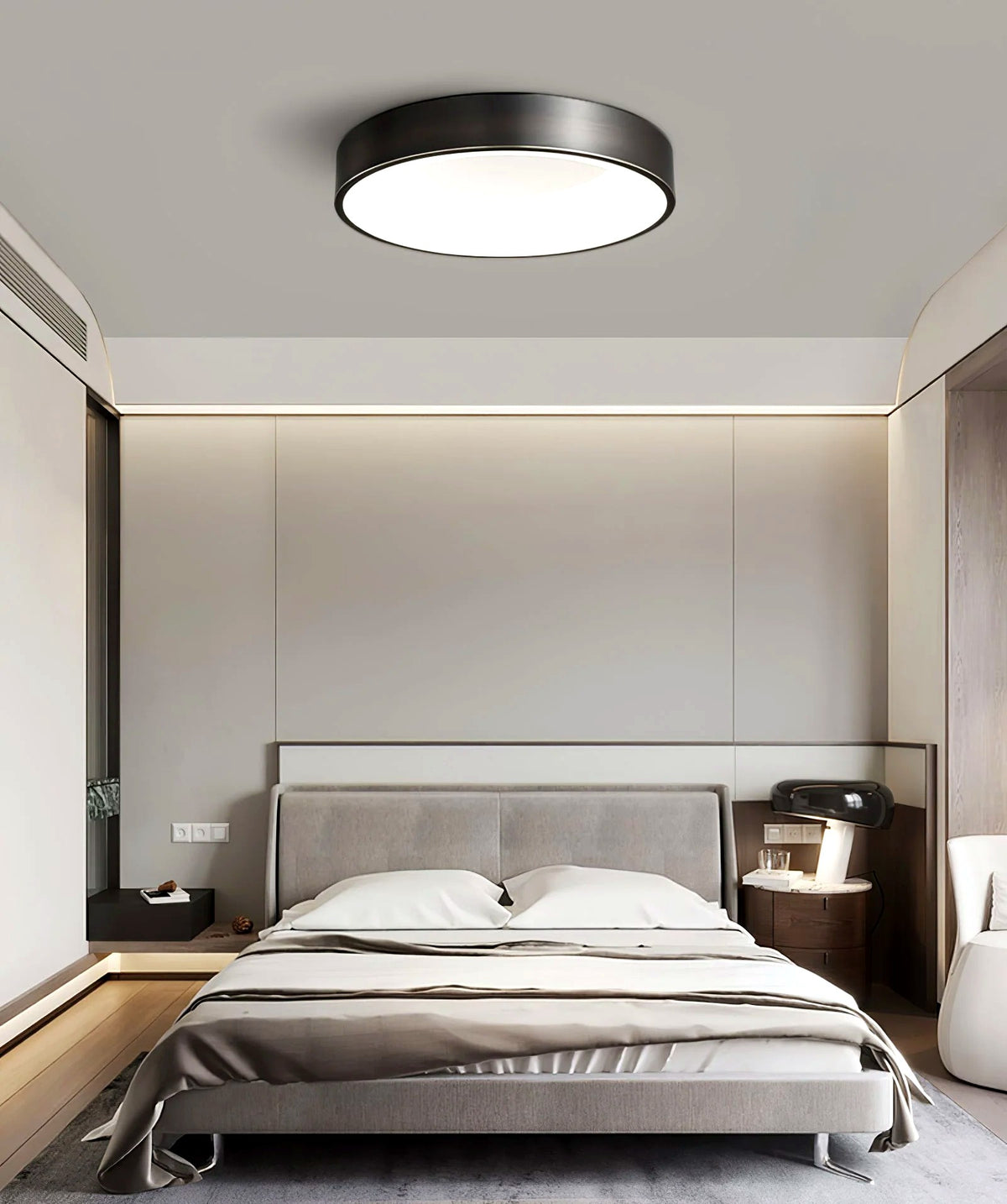 Plafonnier Ultra-Plat Rond Minimaliste, LED Intégrée Diffuseur