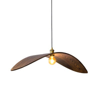 Suspension Bois Art Nordique Noyer, Silhouette Sculptée Graphique