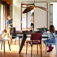 Suspension Bois Art Nordique Noyer, Silhouette Sculptée Graphique