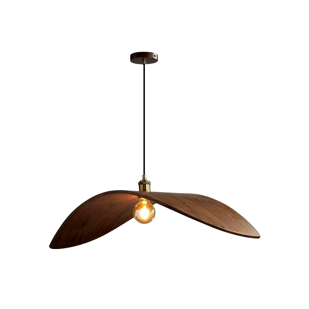 Suspension Bois Art Nordique Noyer, Silhouette Sculptée Graphique