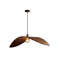 Suspension Bois Art Nordique Noyer, Silhouette Sculptée Graphique
