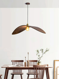 Suspension Bois Art Nordique Noyer, Silhouette Sculptée Graphique