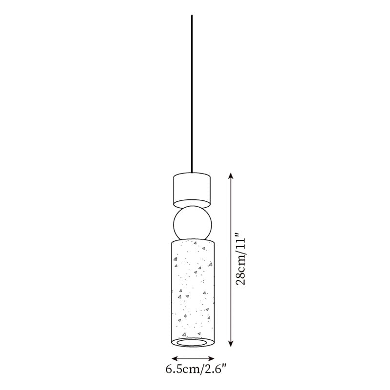 Suspension Bois et Travertin Géométrique, Design Minimaliste Nordique