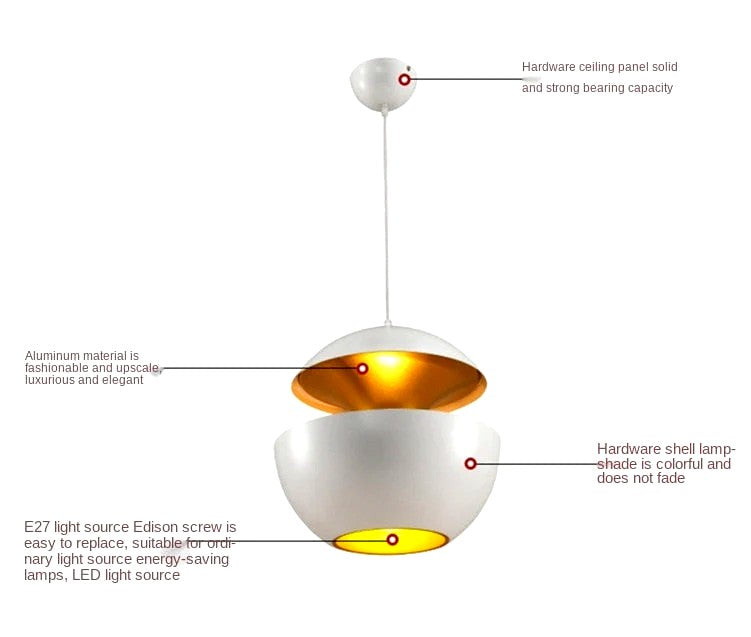 Suspension Boule Aluminium Nordique, Spot Design Scandinave