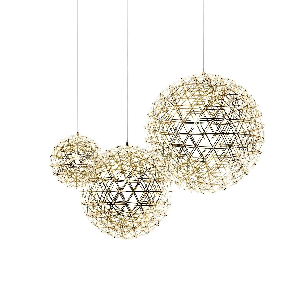 Suspension Boules Multiples Luxe Postmoderne, Sphères Métal Poli