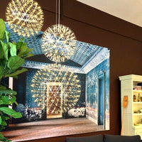 Suspension Boules Multiples Luxe Postmoderne, Sphères Métal Poli