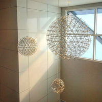 Suspension Boules Multiples Luxe Postmoderne, Sphères Métal Poli