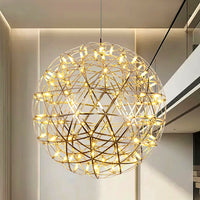 Suspension Boules Multiples Luxe Postmoderne, Sphères Métal Poli