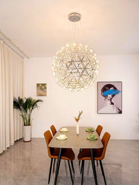 Suspension Boules Multiples Luxe Postmoderne, Sphères Métal Poli