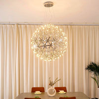 Suspension Boules Multiples Luxe Postmoderne, Sphères Métal Poli